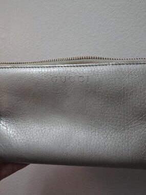 Authentic Gucci Metallic Continental Zip Long Wallet